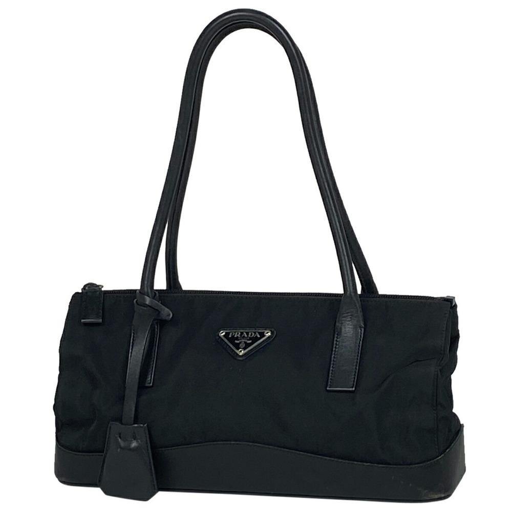 Prada Tessuto shoulder bag black leather